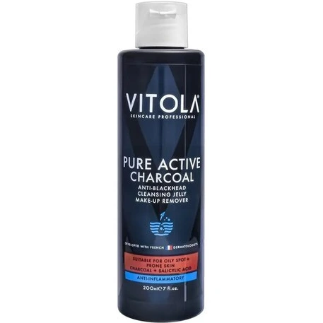 ژل شستشوی صورت و پاک کننده زغال ویتولا ا Vitola charcoal face wash gel and makeup remover