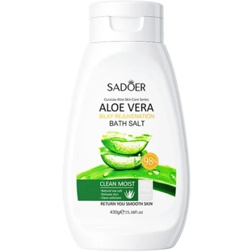 نمک بدن برای پوست مرغی آلوئه ورا سادور SADOER حجم 430 میل ا ALOE VERA BATH SALT (برای رفع پوست مرغی)