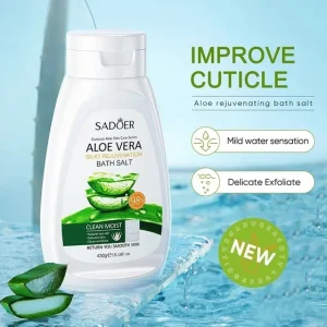 نمک بدن برای پوست مرغی آلوئه ورا سادور SADOER حجم 430 میل ا ALOE VERA BATH SALT (برای رفع پوست مرغی)