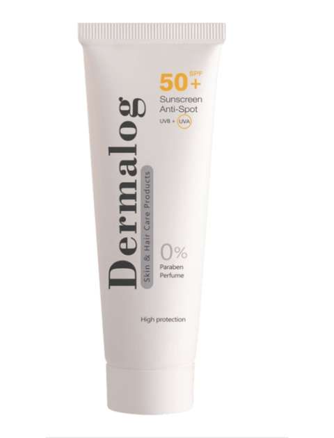 کرم ضد آفتاب بی‌رنگ درمالوگ، SPF 50، مدل anti spot، مناسب انواع پوست با حجم 50 میلی‌لیتر، فاقد پارابن، محافظت‌کننده در برابر اشعه‌های UVA و UVB، ضد...
